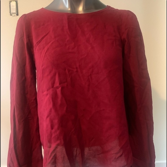 Francescas Blue Rain Long Sleeve Crop Top Burgundy Size Small Pre Owned. # Fall. - Picture 1 of 5